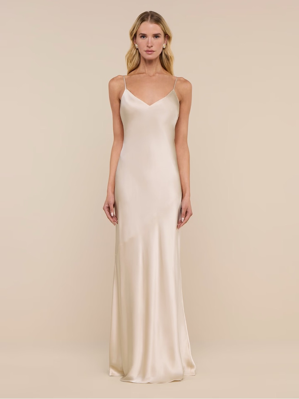 L’AGENCE Serita Silk Gown in Champagne